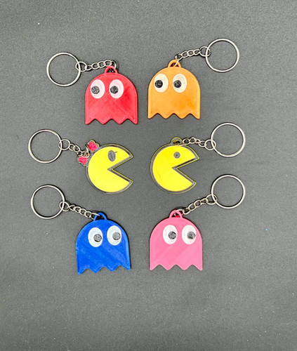 Pacman and Friends Keyrings | 3d by Siân