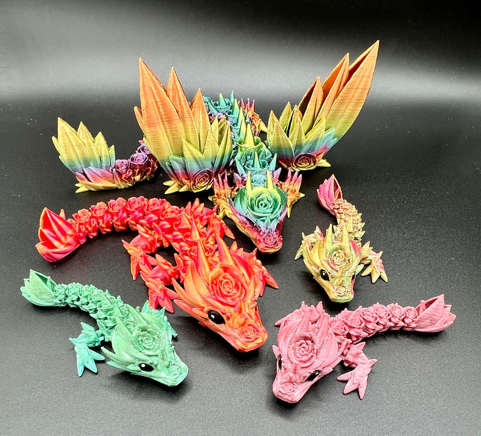 Thumbnail: Articulated  Winged Rose Dragon
