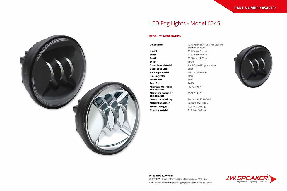 Thumbnail: JW Speaker: 6045-12V LED PAR36 SAE Fog (Black)