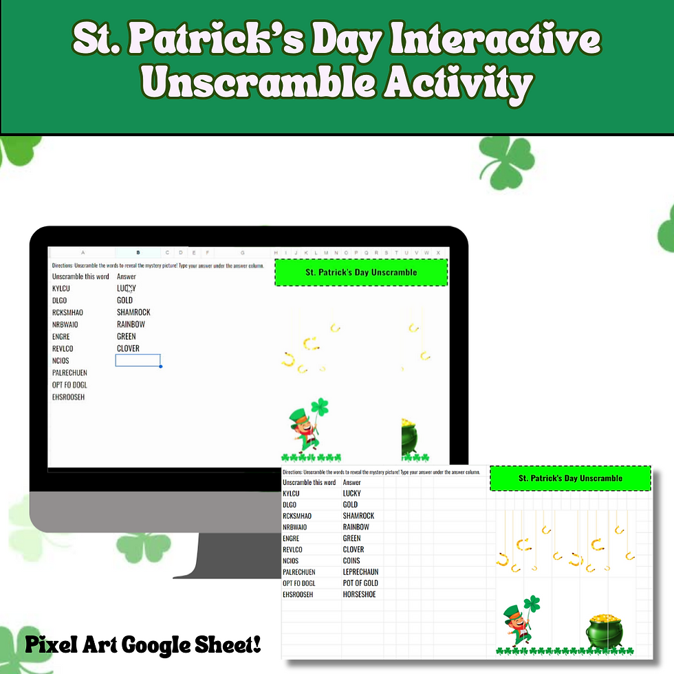 Thumbnail: St. Patrick's Day Printables & Digital Pixel Art Activity