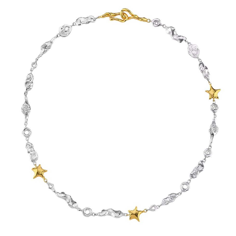 sahilin imgeleri kolye, iki tonlu el yapimi, 925 gümüş