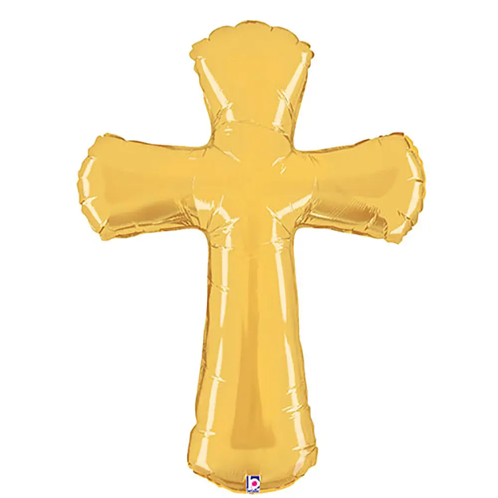 44" Foil Balloon - Shape Cross – Gold