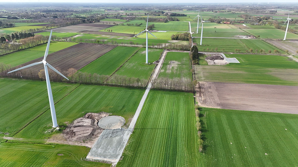 Les travaux de construction sont en cours sur le site de notre projet éolien.