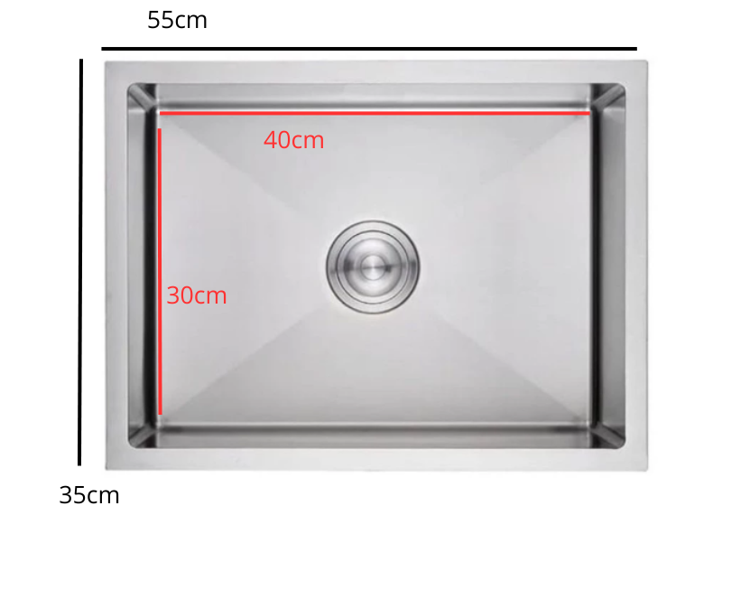Miniatura: Cuba Inox Para Cozinha Escovado 55x35x20cm