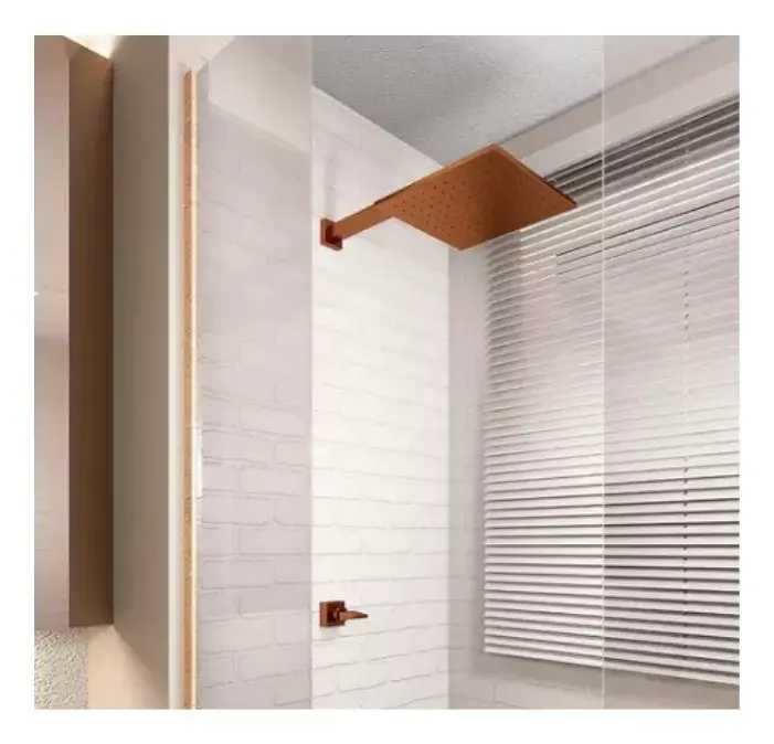 Miniatura: Ducha Slim Quadrada 25x25cm. Rose Gold Brilhante