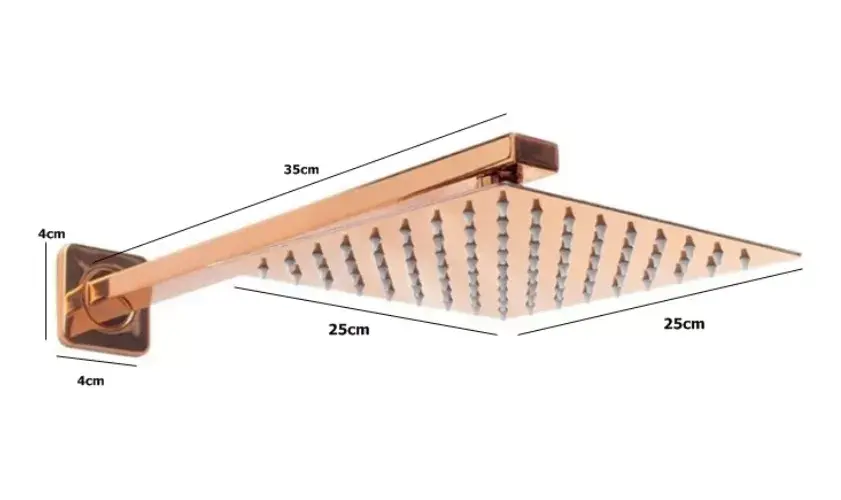 Miniatura: Ducha Slim Quadrada 25x25cm. Rose Gold Brilhante