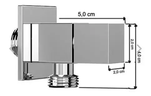 Miniatura: Ducha Higiênica Cromada Luxo Modelo Quadrado 1/4 De Volta