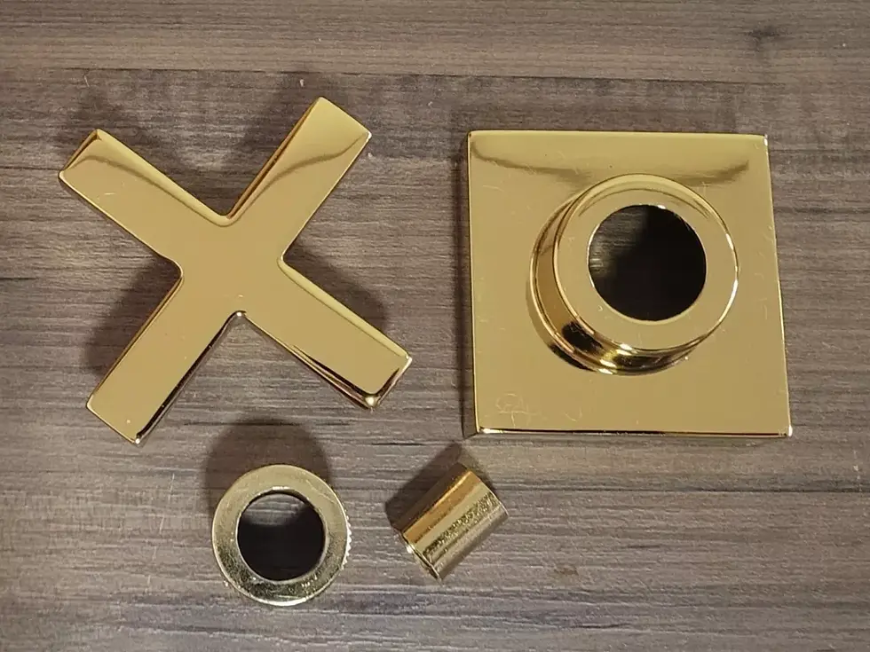 Miniatura: Acabamento P/registro Cruzeta Quadrado Dourado Padrão Deca