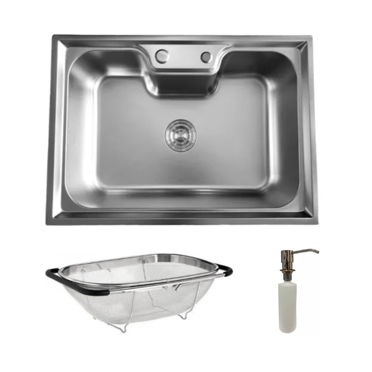 Cuba Inox Gourmet Sobrepor + Dosador + Escorredor Multiuso