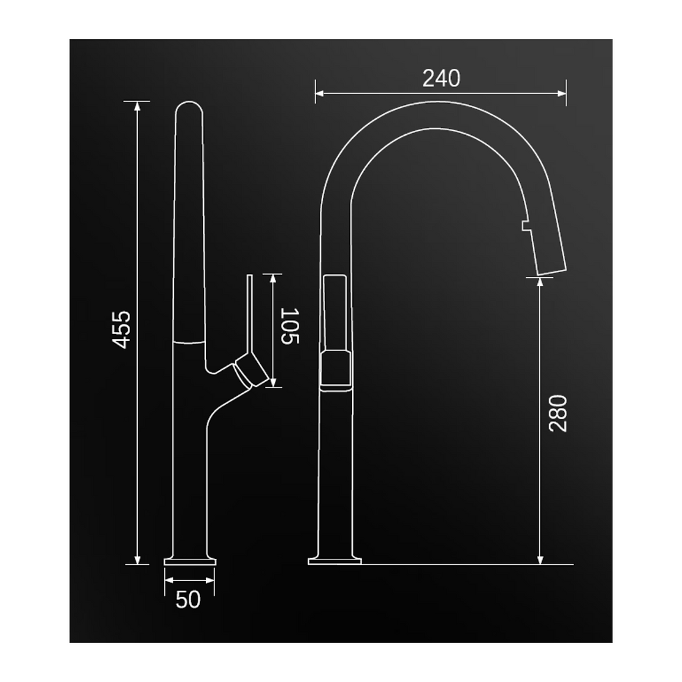 Miniatura: Torneira Monocomando De Cozinha Grafite Élégance 2 Jatos