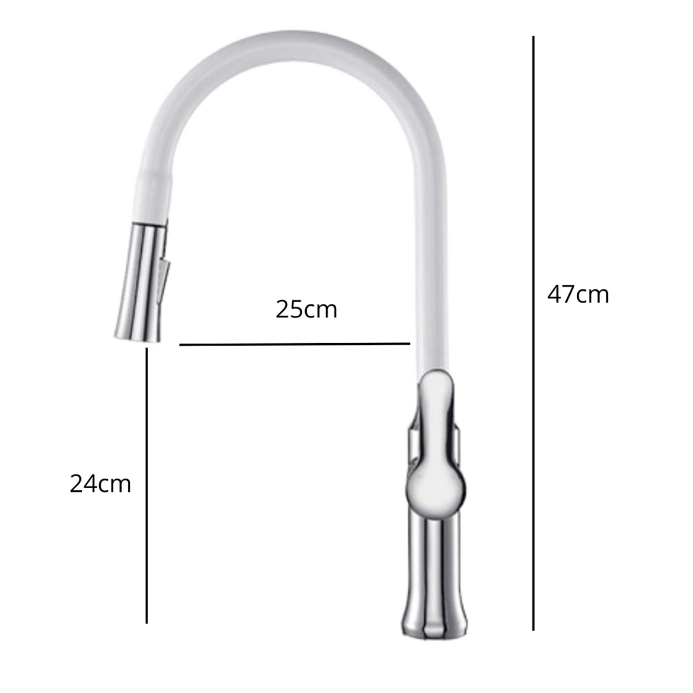 Miniatura: Torneira Monocomando Branca Com Extensor E 2 Jatos Kitp119