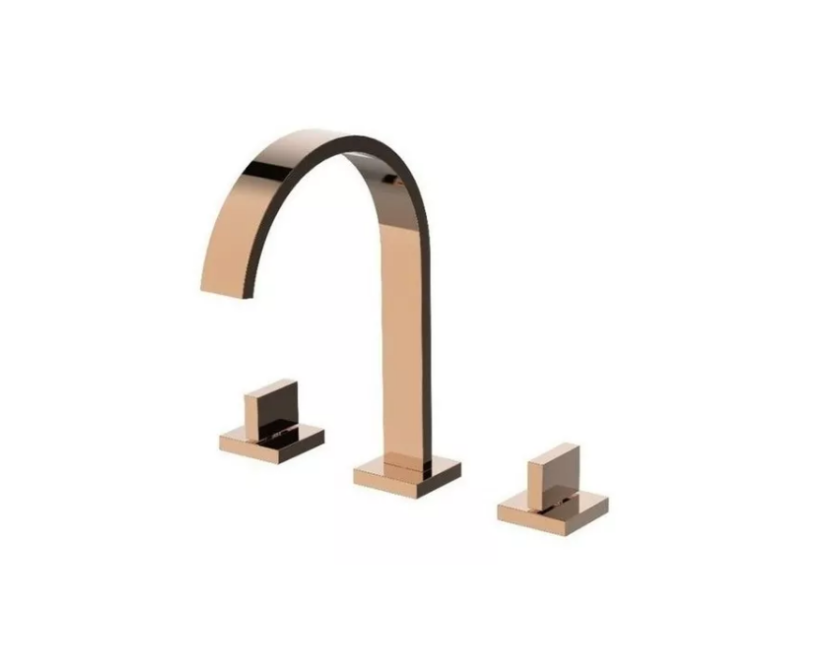 Torneira Misturador Lavatório Slim Bicomando Rose Gold
