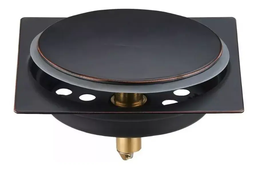 Ralo Inteligente P/ Piso Em Inox Preto Fosco 10x10cm.