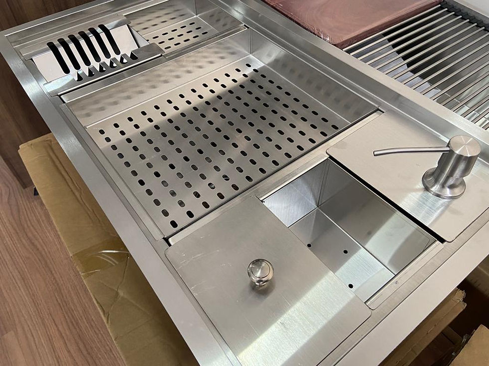 Miniatura: Cuba Inox Gourmet Com Canal Organizador + Acessórios 70x44cm