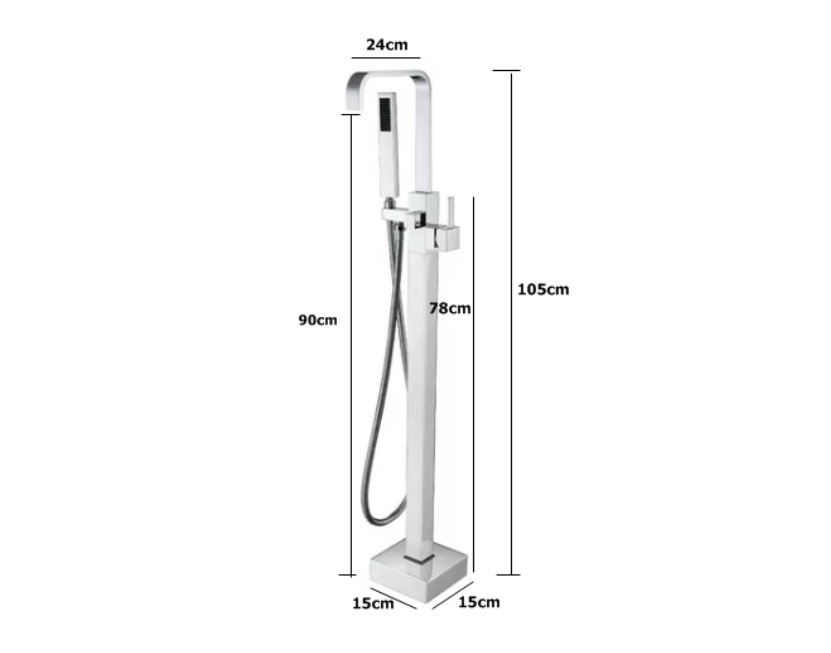 Miniatura: Misturador Monocomando De Piso Com Ducha Manual - Jl-02007