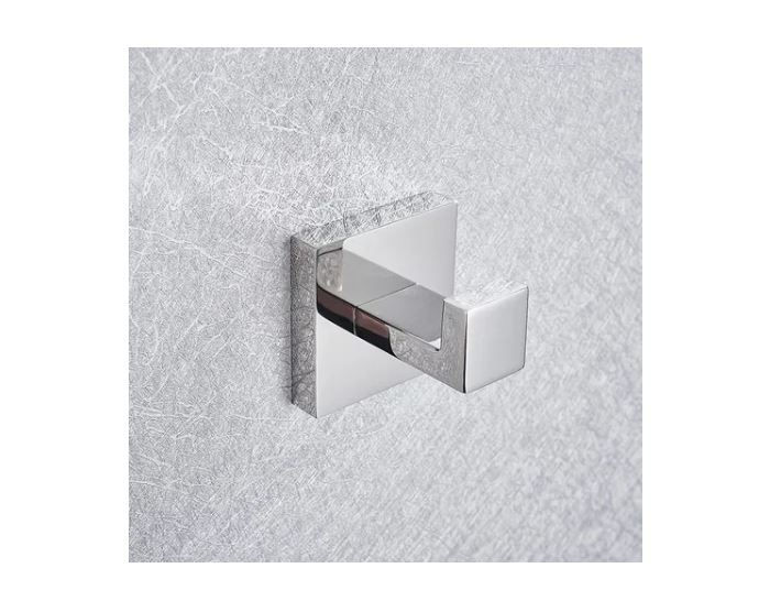 Miniatura: Kit 4 Peças Acessórios Banheiro Quadrado Clean Cromado