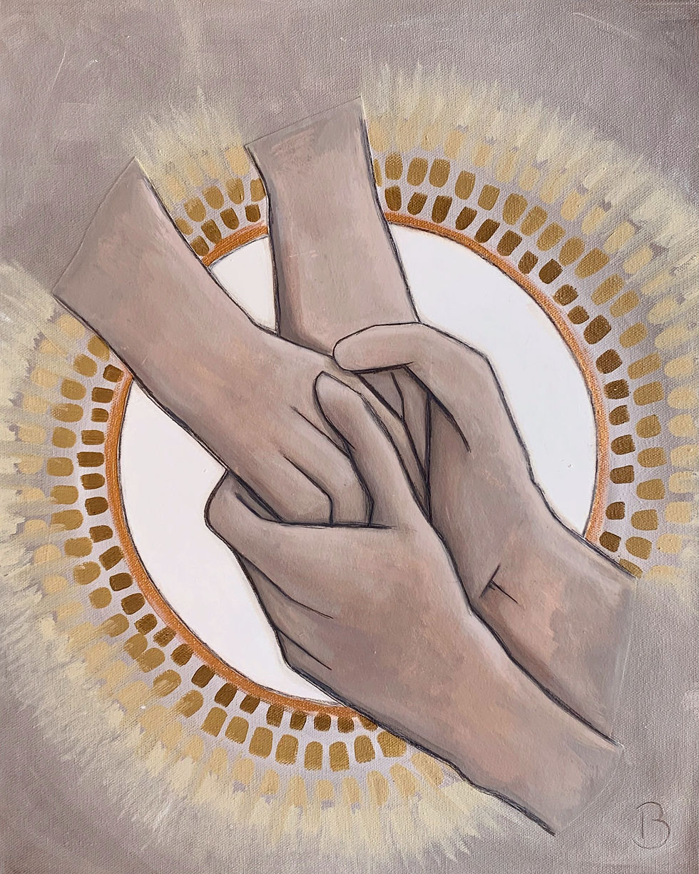 Presence - Collage Oil Painting 16x20"