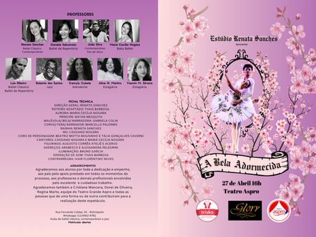 programa - a bela adormecida em homenagem às mães