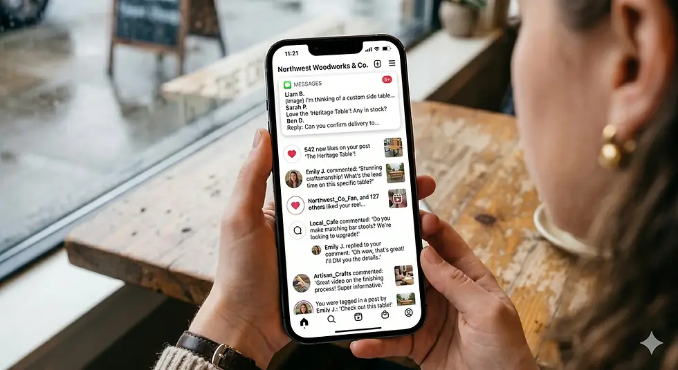 Social media engagement through comments, likes, and messages