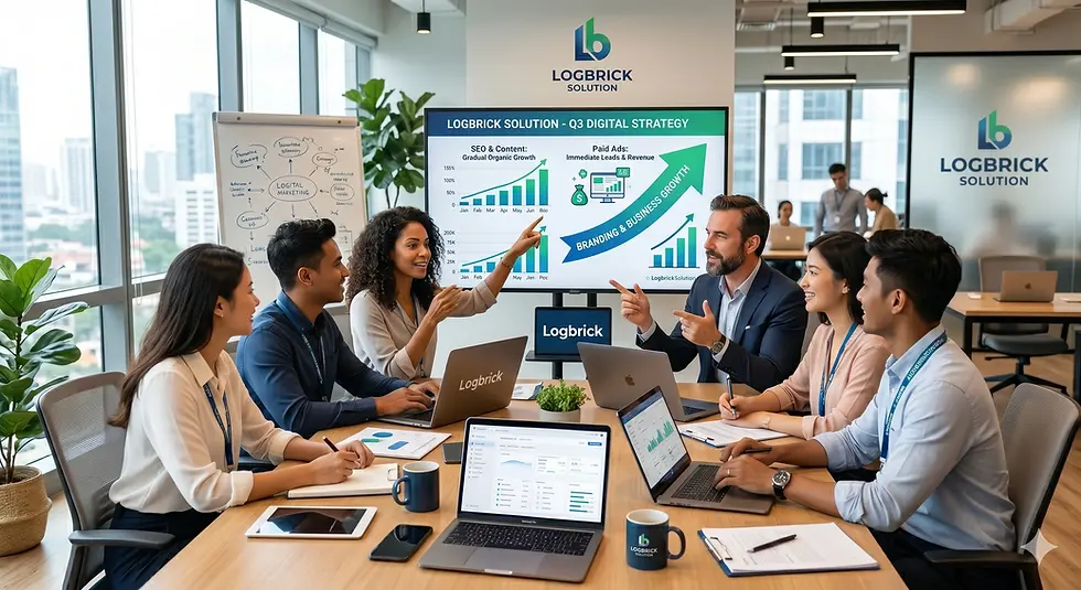 Illustration representing common questions about SEO and paid advertising