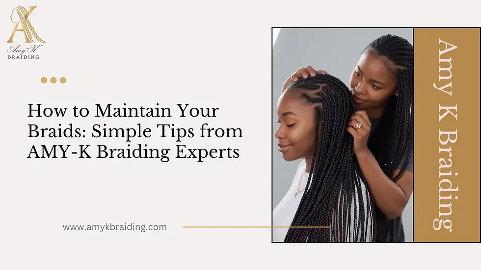 Neat box braids hairstyle with clean parts and healthy scalp