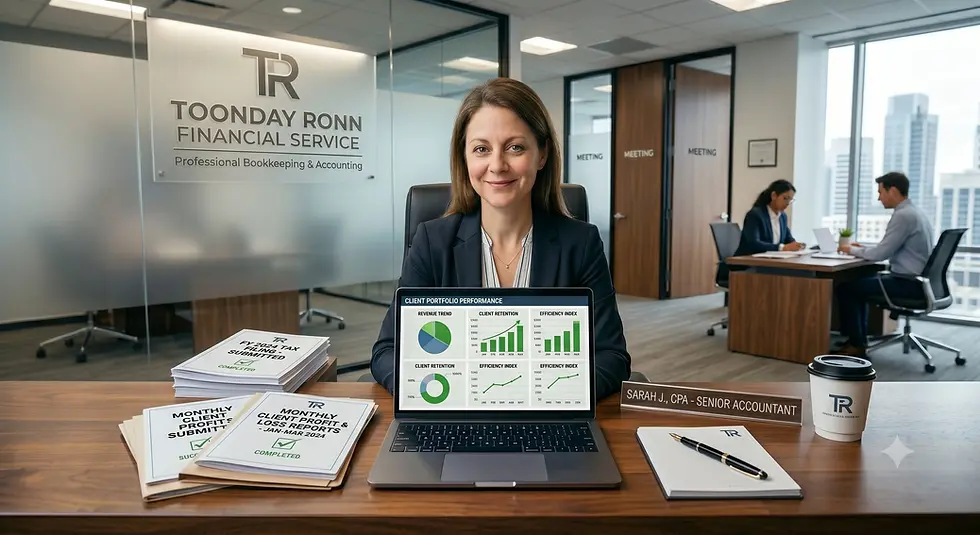 Accountant maintaining organized and accurate financial records.
