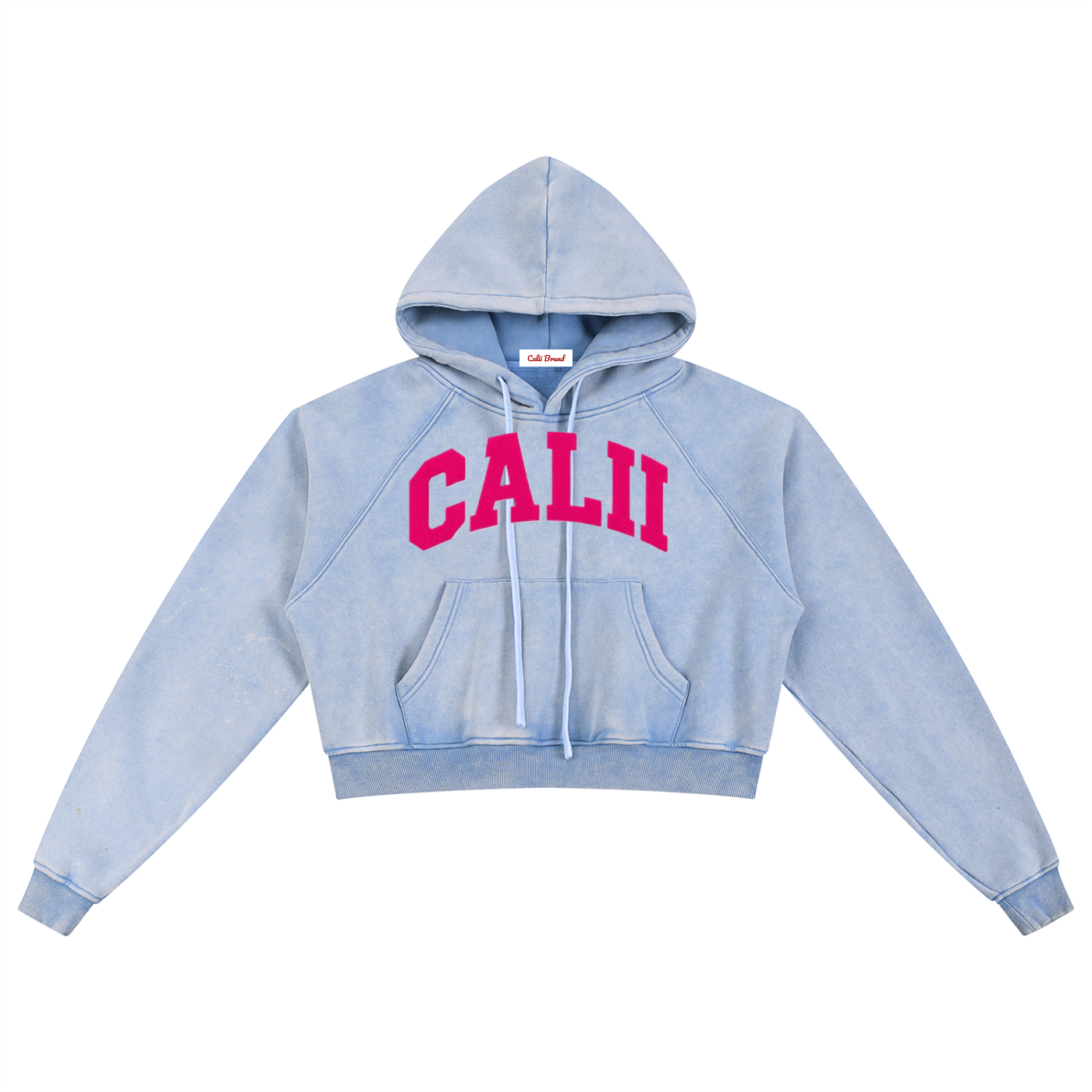 Calii brand women’s - Snow Washed Cropped Hoodie