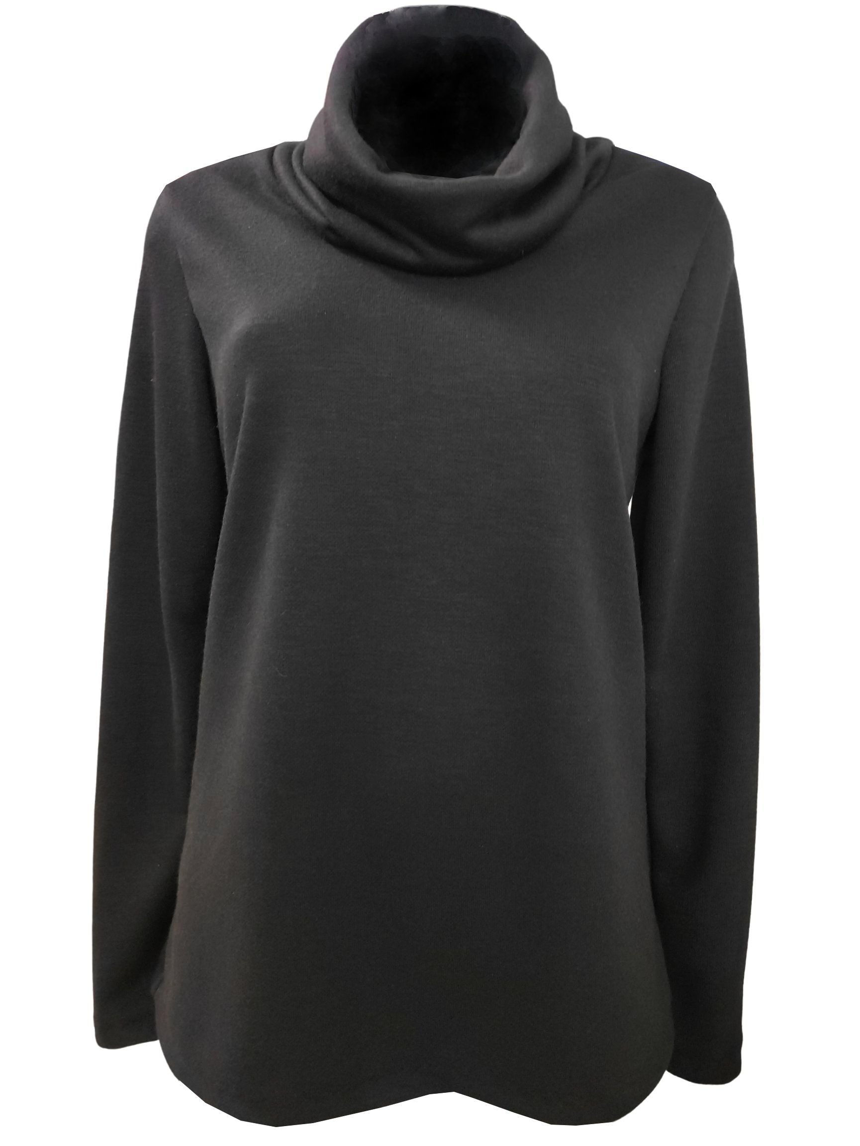 Black Knit With a Large Turtleneck
