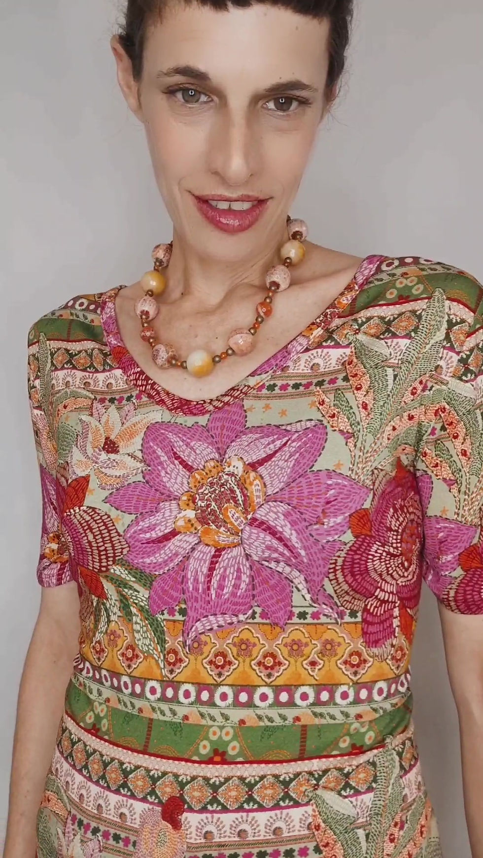 Thumbnail: Boho Floral V Neck  T-Shirt