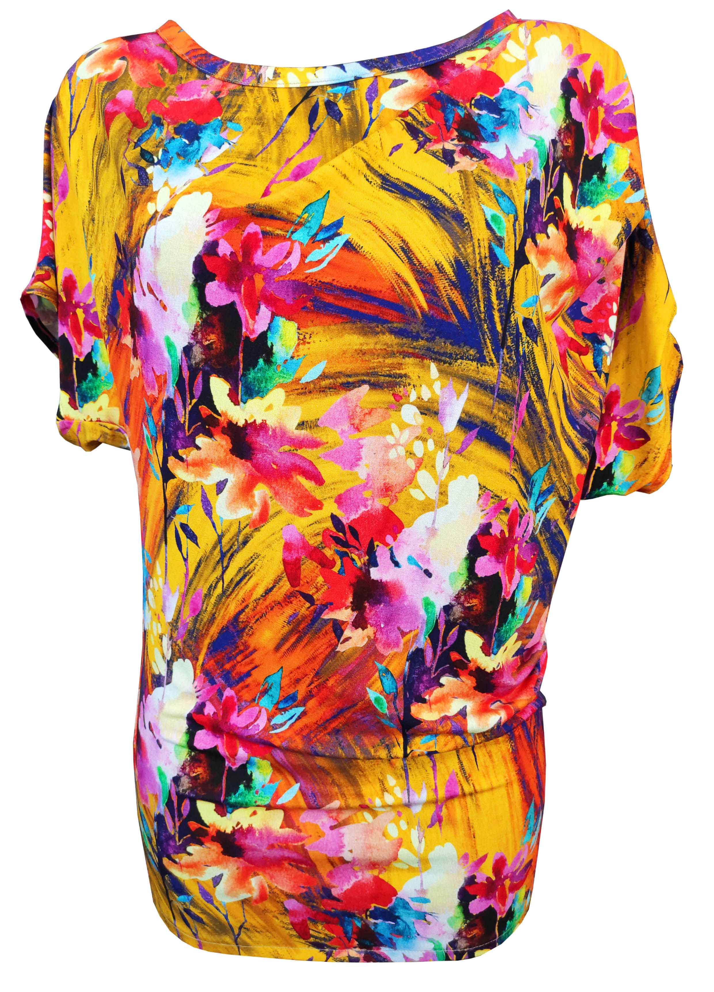 Floral Colorful Asymmetric Tunic