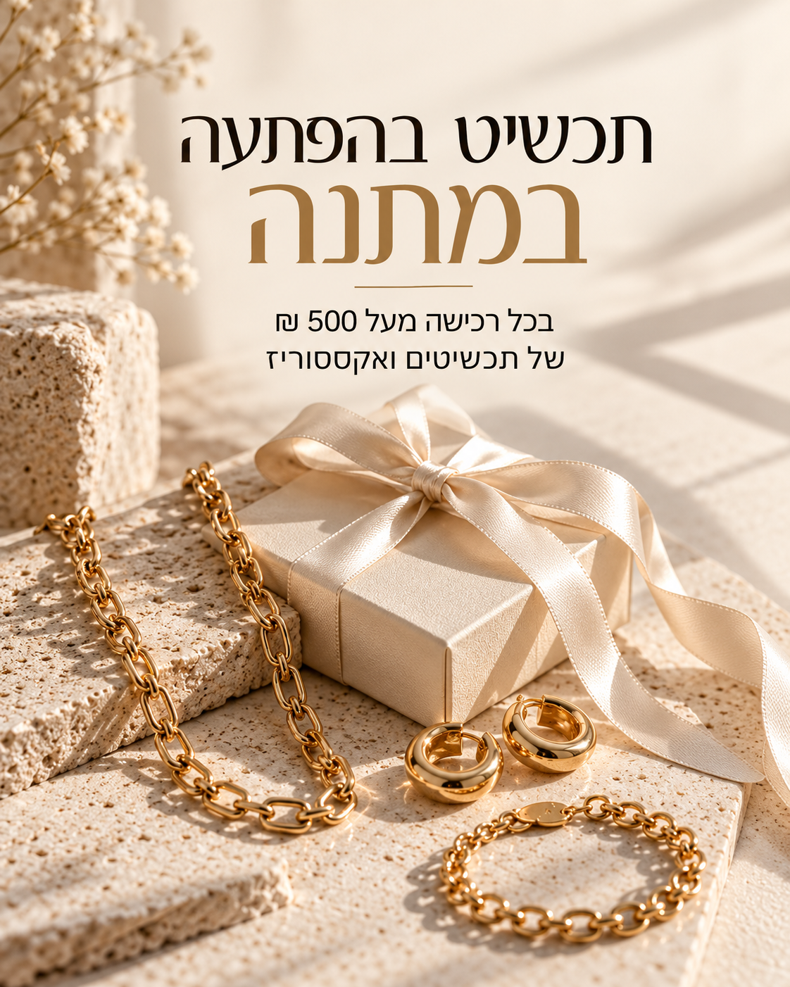 תכשיט בהפתעה - מתנה בכל רכישה מעל 500 ש"ח