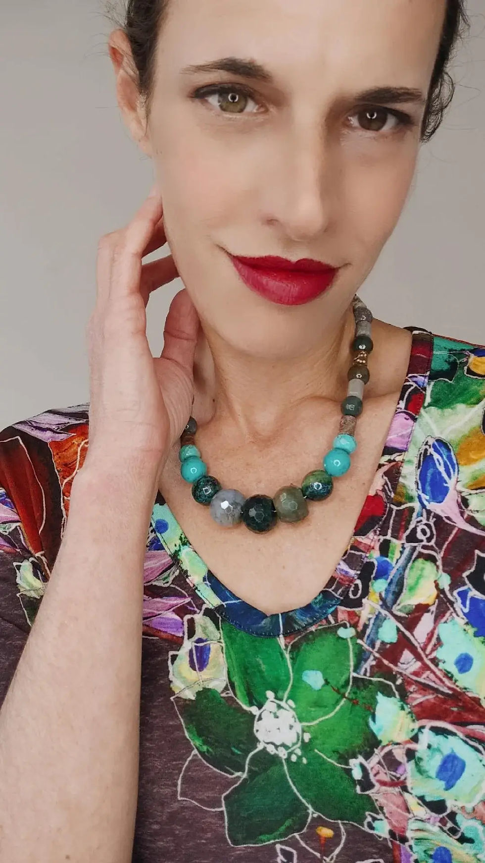 Thumbnail: Blue Floral Flared Dress