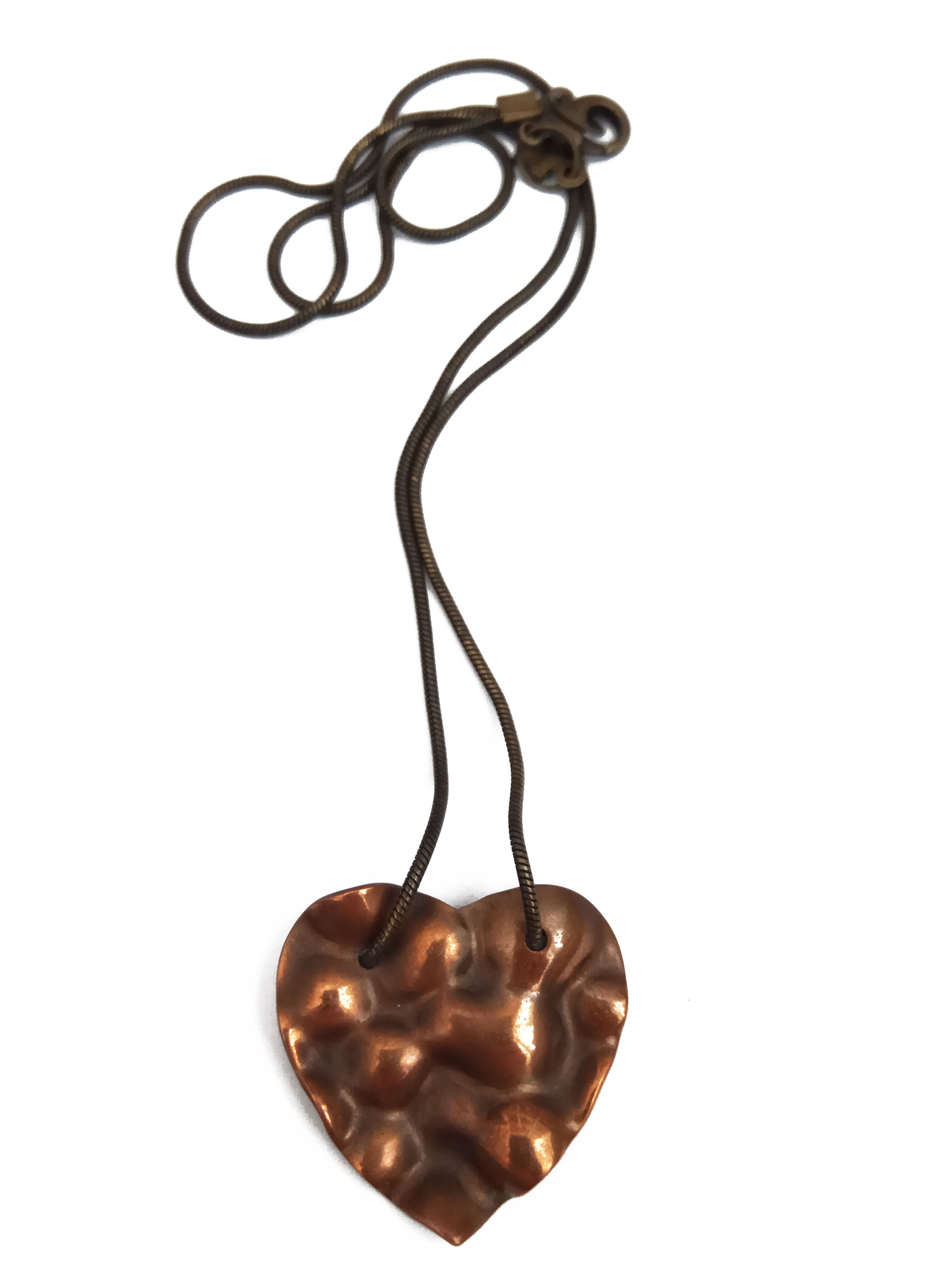 Metalic Heart Necklace - Wavy Heart