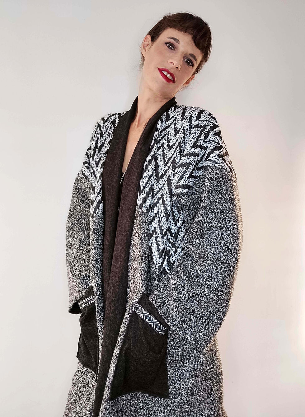 Thumbnail: Gray Patchwork Jacket - Reversible