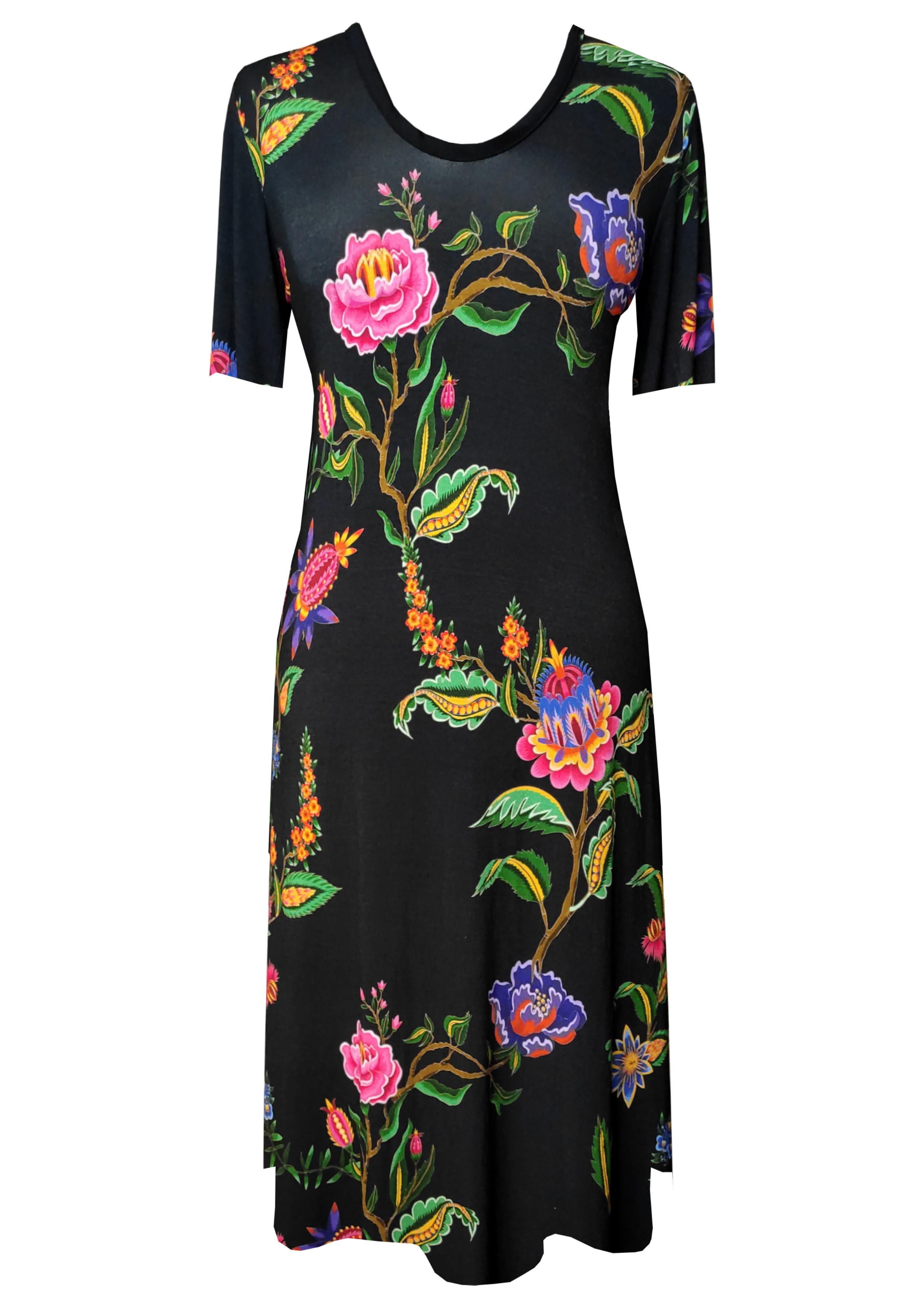 Black Floral Flared Maxi Dress