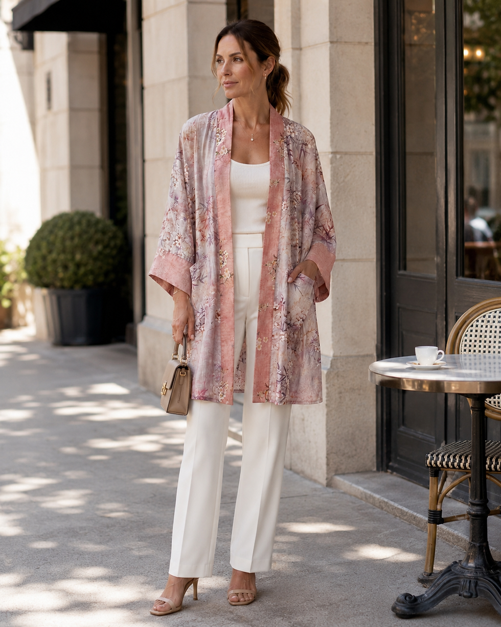 Thumbnail: Floral Japanese Kimono - Cherry Blossom