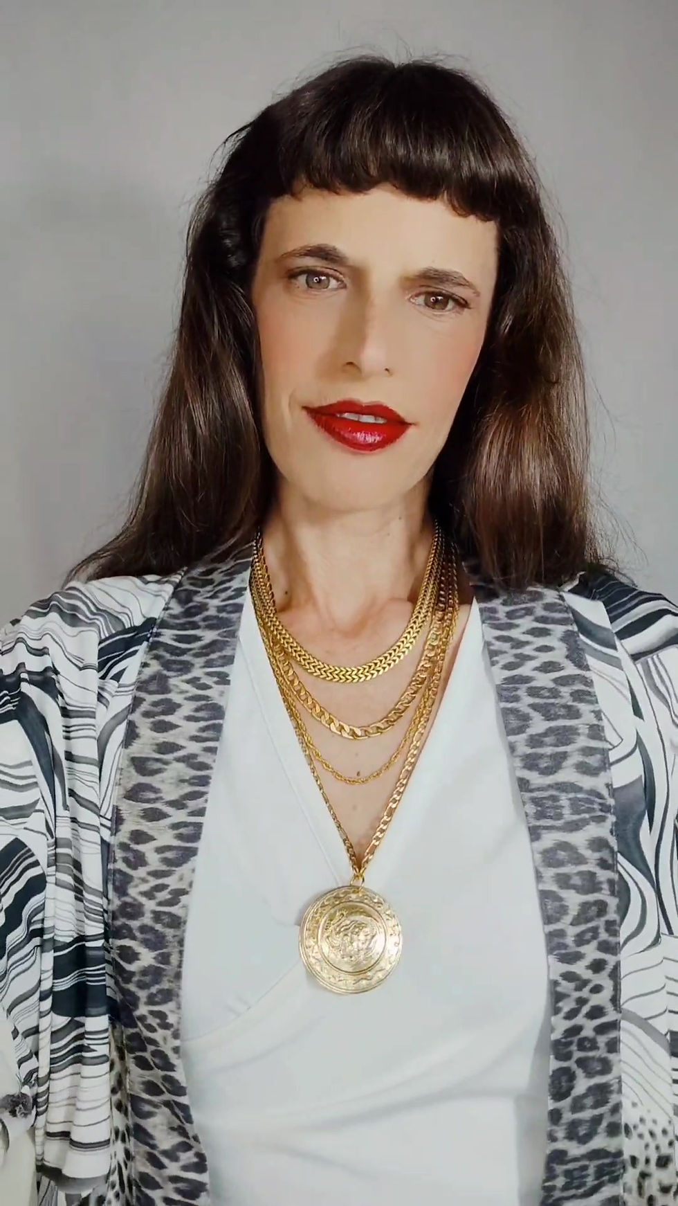 Thumbnail: Gold Statement Necklace With Dragon Coin