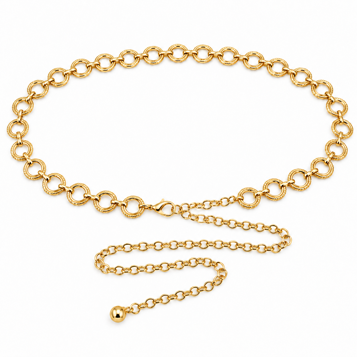 Gold Chain Belt With Circles