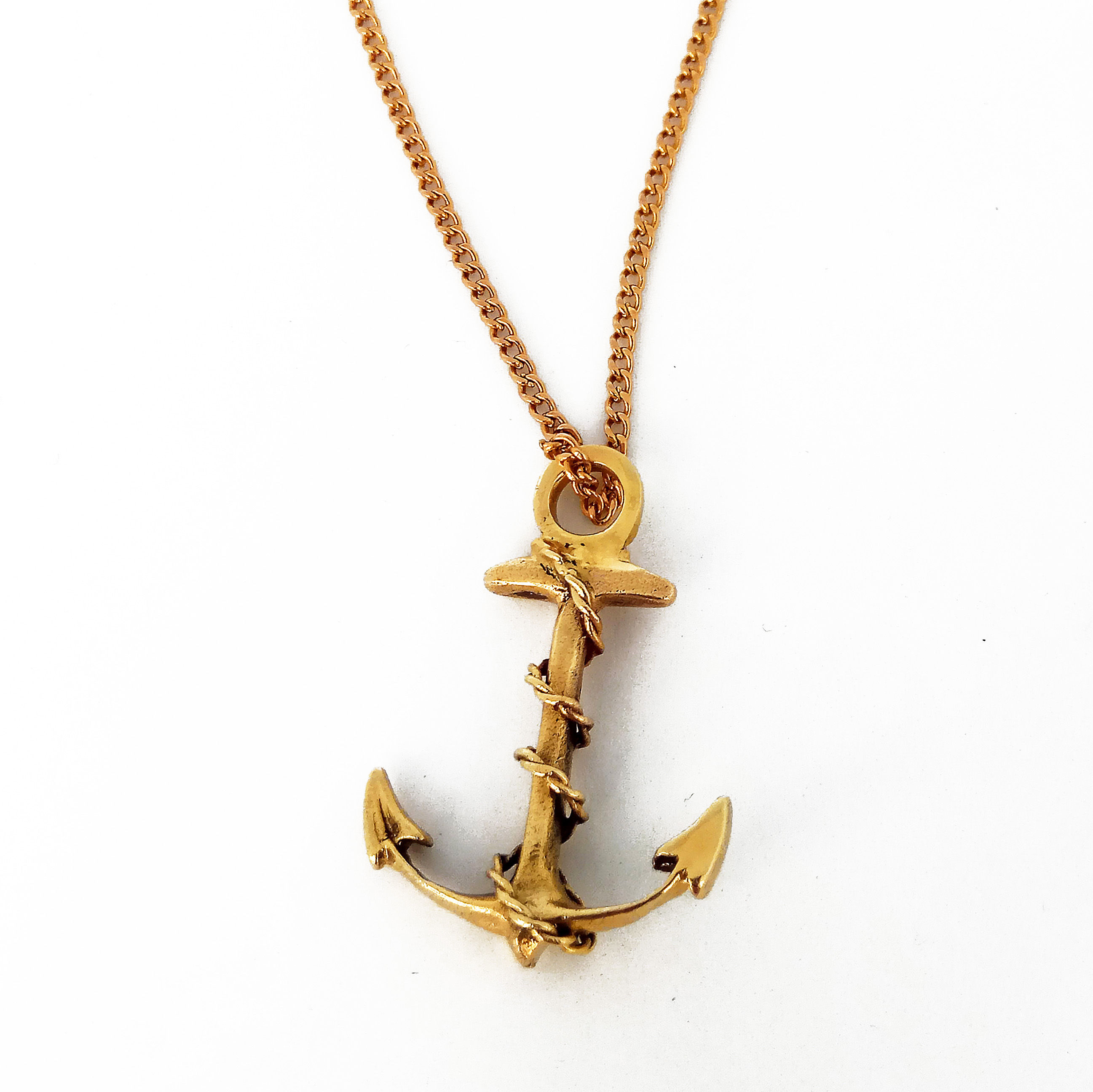 14K Gold Anchor Necklace