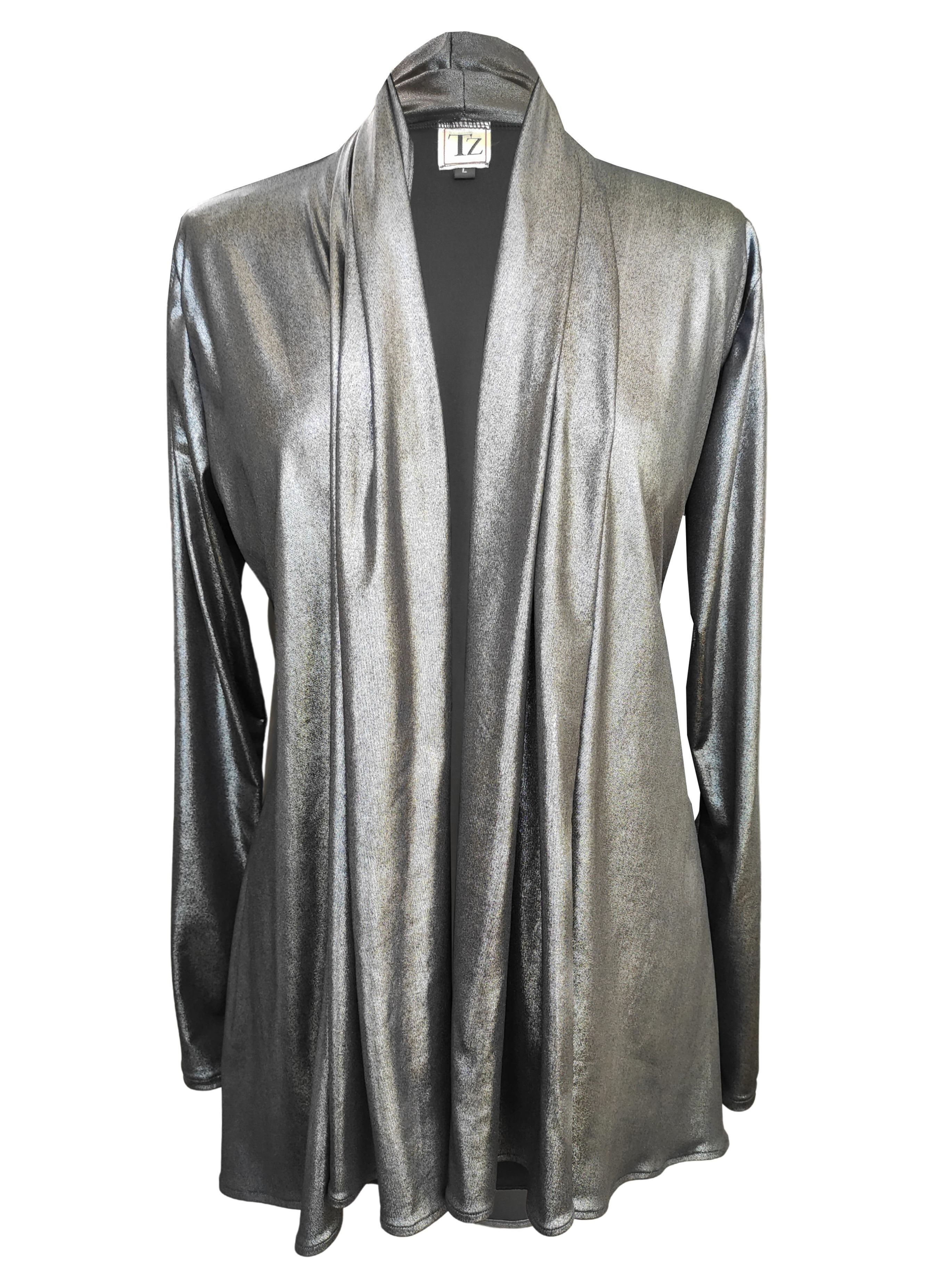 Silver Metallic Gray Cardigan