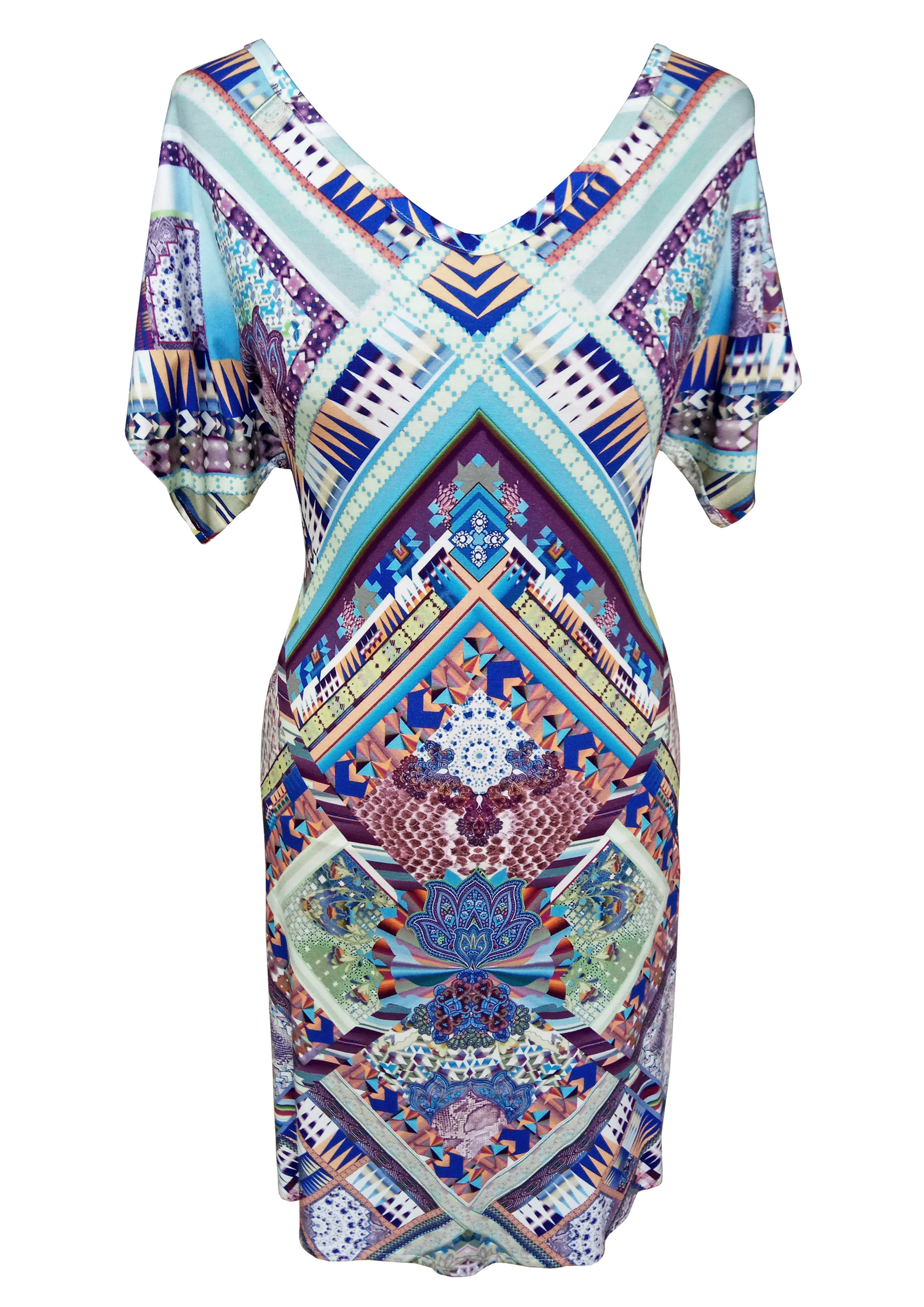 שמלת מניפה גיאומטרית