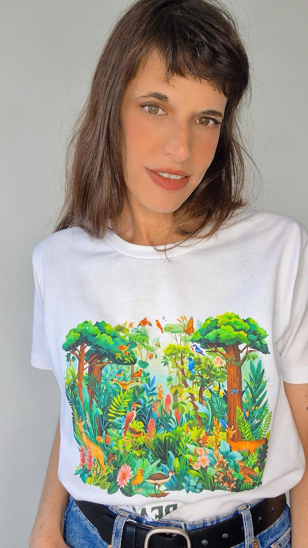 תמונה ממוזערת: חולצת טי-שירט לבנה מודפסת - Life