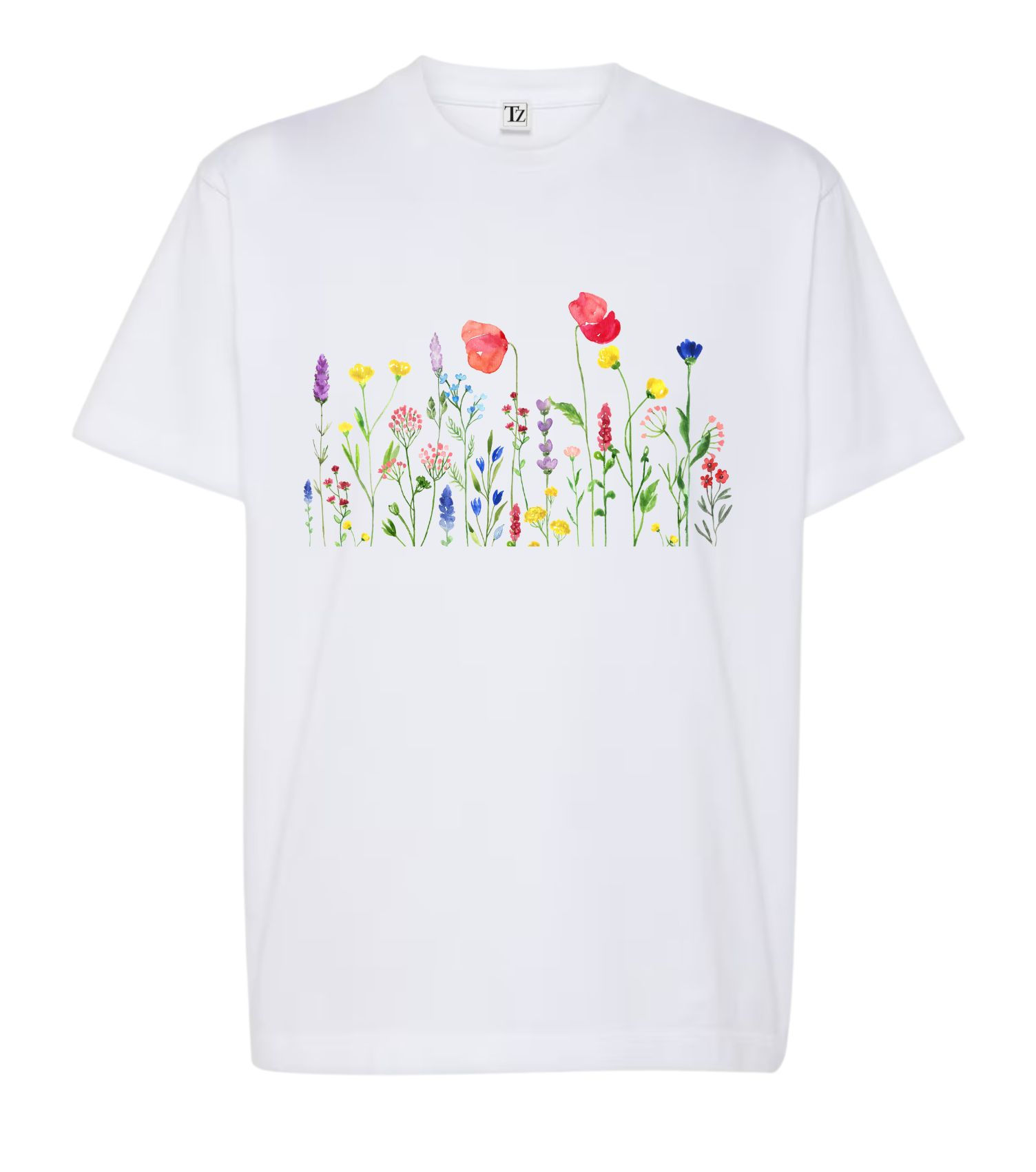 White Printed T-Shirt - Spring Garden