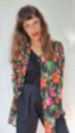 תמונה ממוזערת: קרדיגן פרחוני שחור אדום