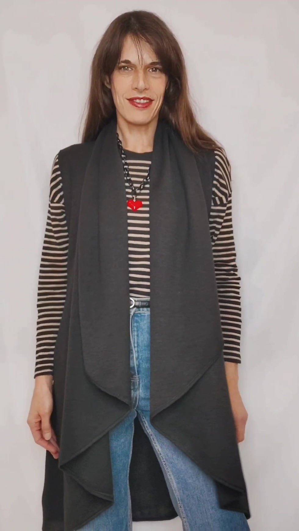 Thumbnail: Black Knit Cardigan Vest