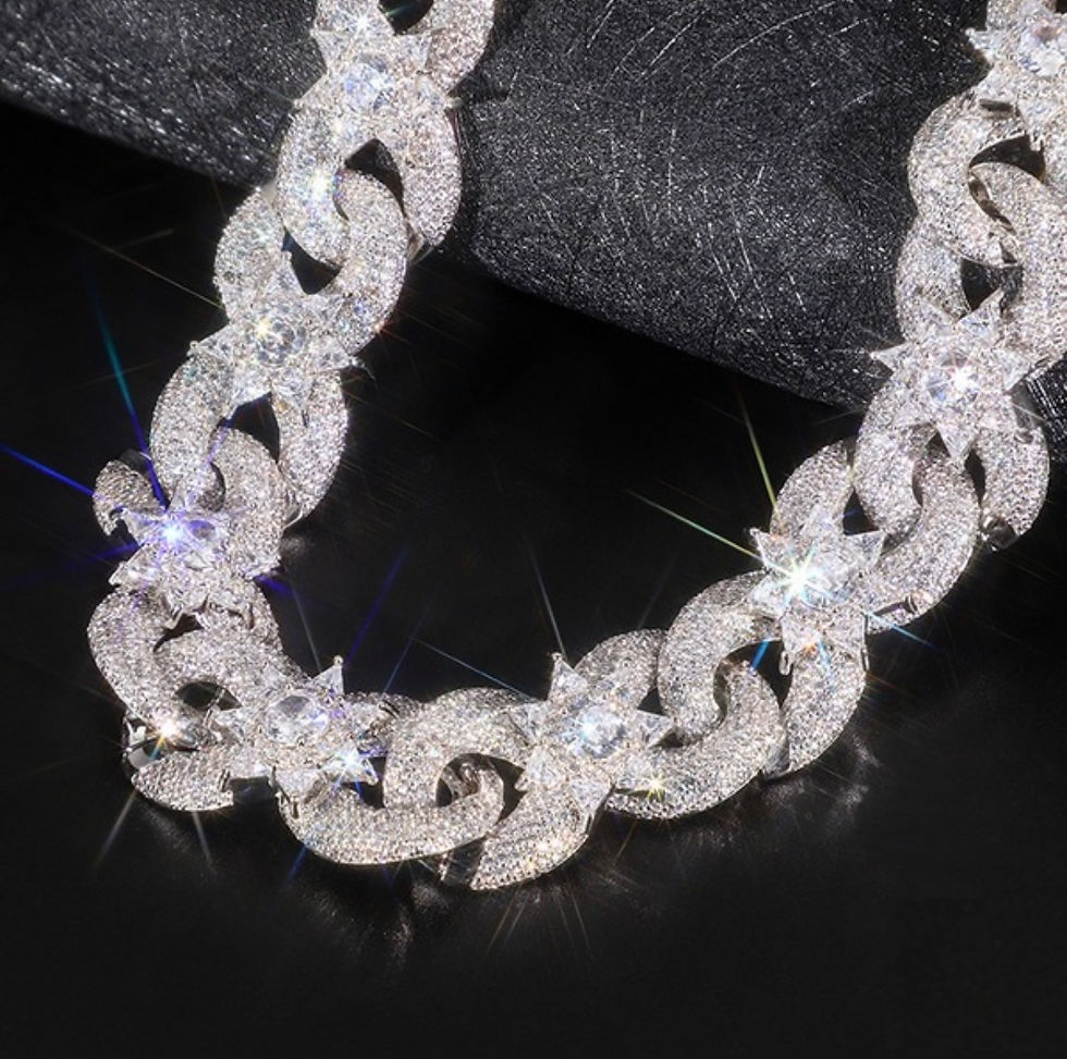 Thumbnail: 20MM Silver Flower Cuban Link Raised Bracelet