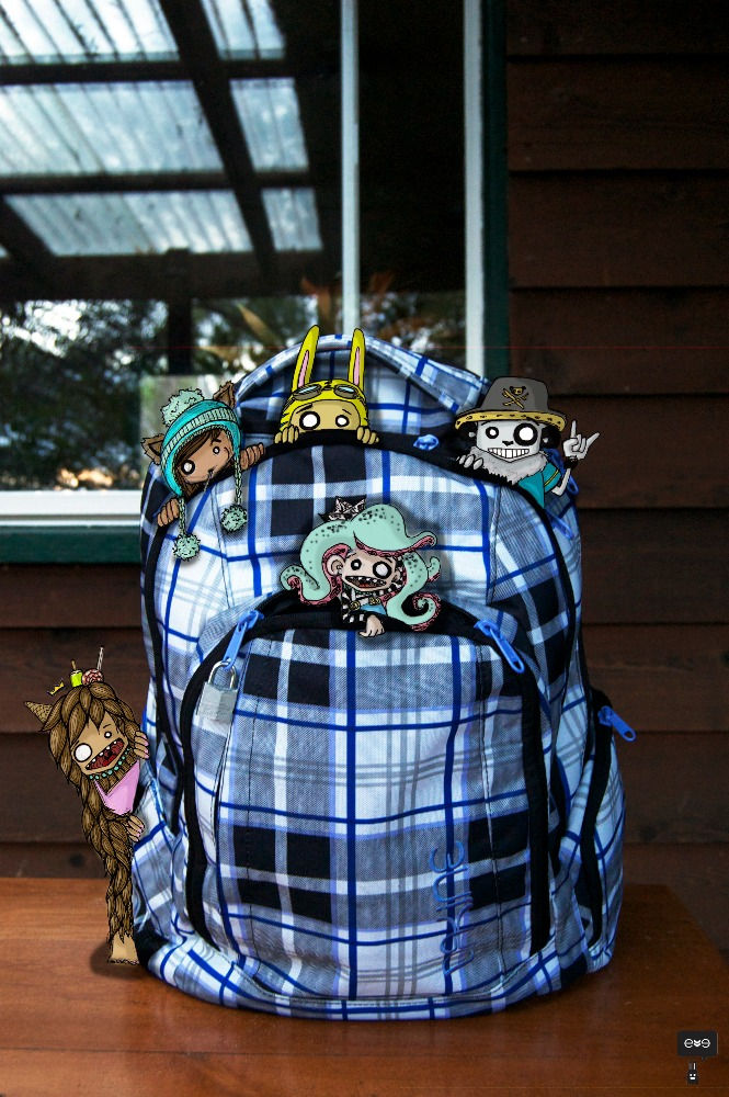 'The Squeebs' Backpack group shot