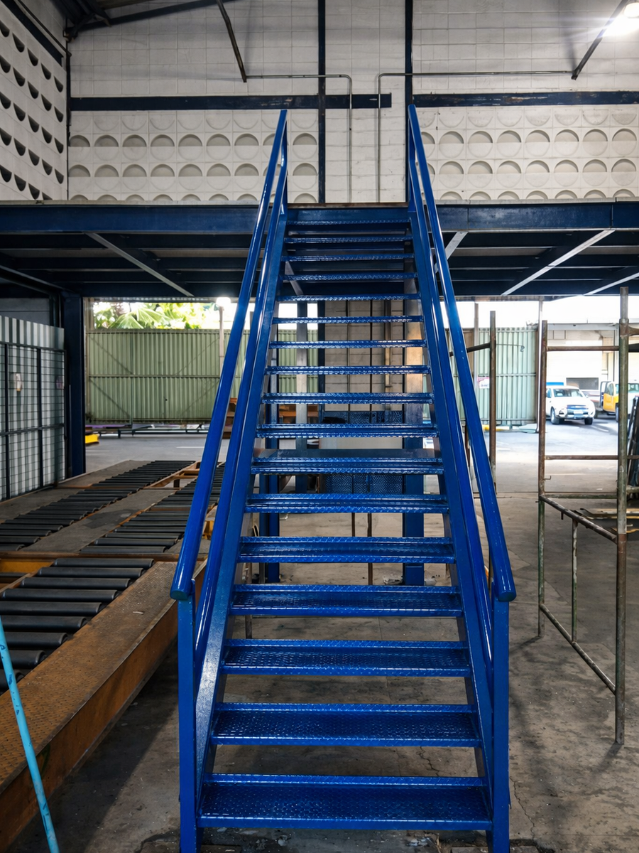 Mezanino metálico instalado pela STM