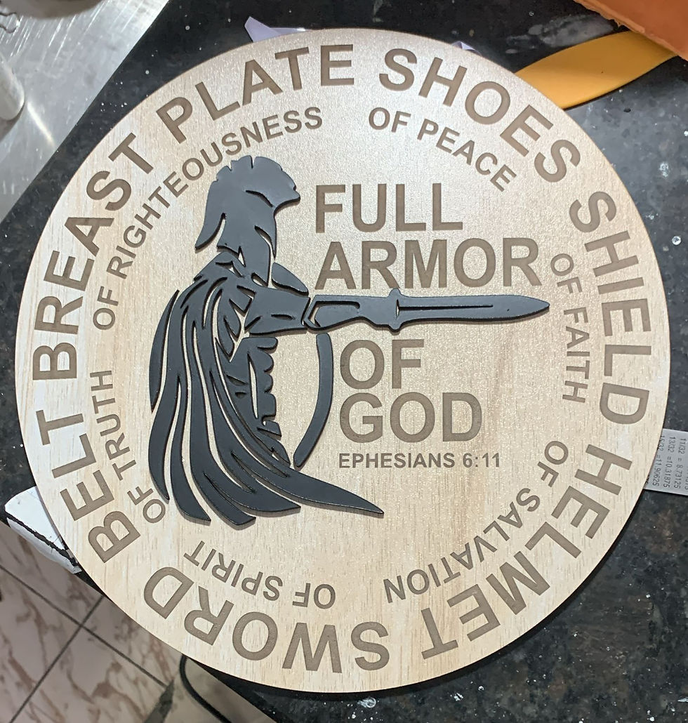 Thumbnail: Full Armor of God Wooden Scripture Wall Décor  Description: