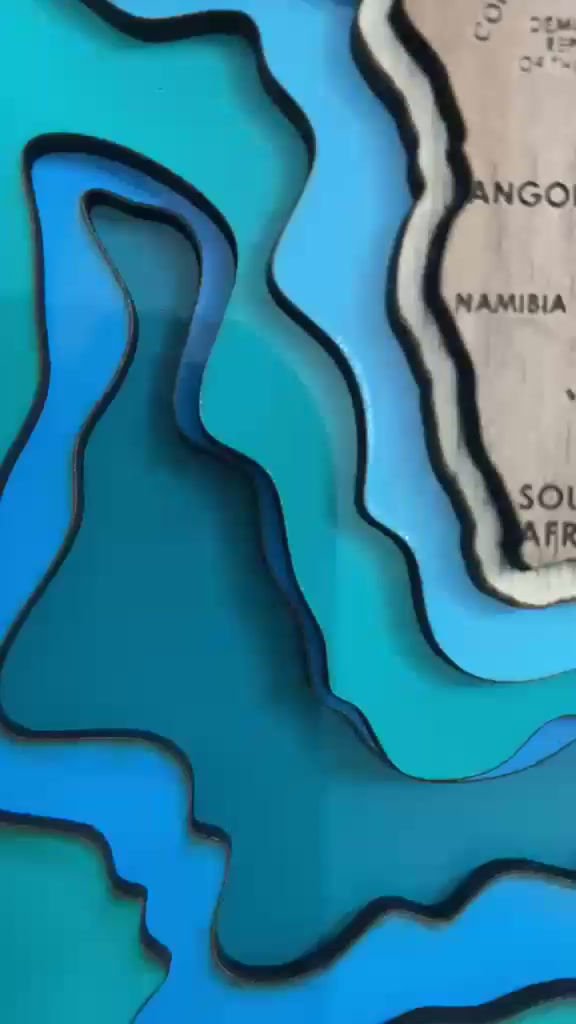 Thumbnail: 3D Layered World Map Wall Art – 23" x 23"